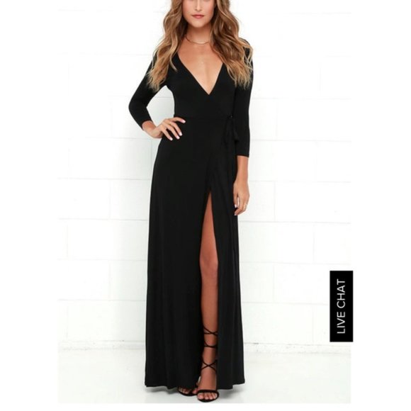Lulus Dresses & Skirts - Lulus Garden District Black Wrap Maxi Dress